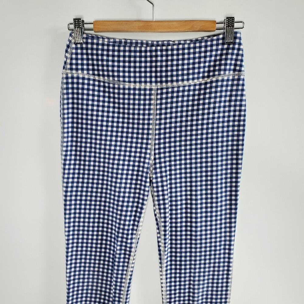 J Crew Weekend Blue & White checkered leggings Size Medium